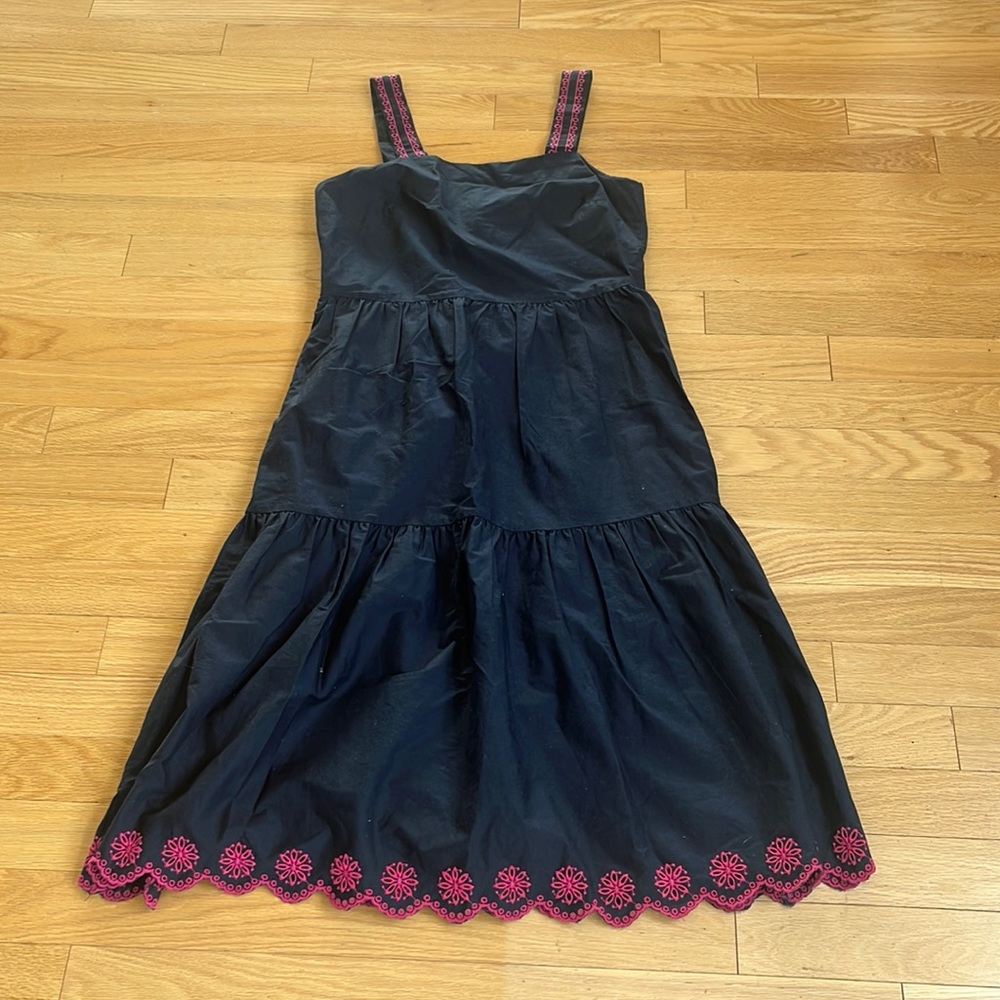 J Crew navy and pink dress